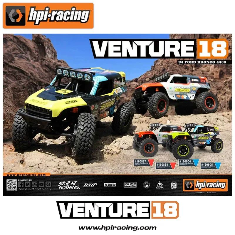 

Hpi Simulation 1:18 Flux U4 Fute Wrangler 4400, полный привод, пульт дистанционного управления, электрический бесщеточный внедорожный альпинистский автомобиль