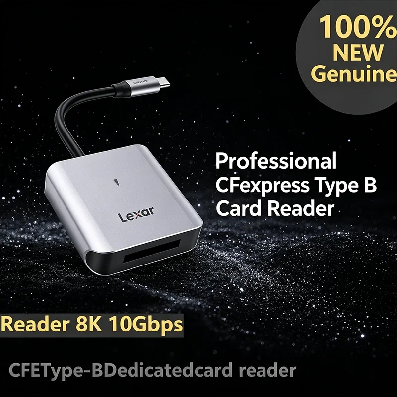 lexar-510u-cfexpress-type-b-カードリーダー、usb-32-gen-2-10gbps、type-c-8k-高速-cfe-メモリカードリーダーアダプター