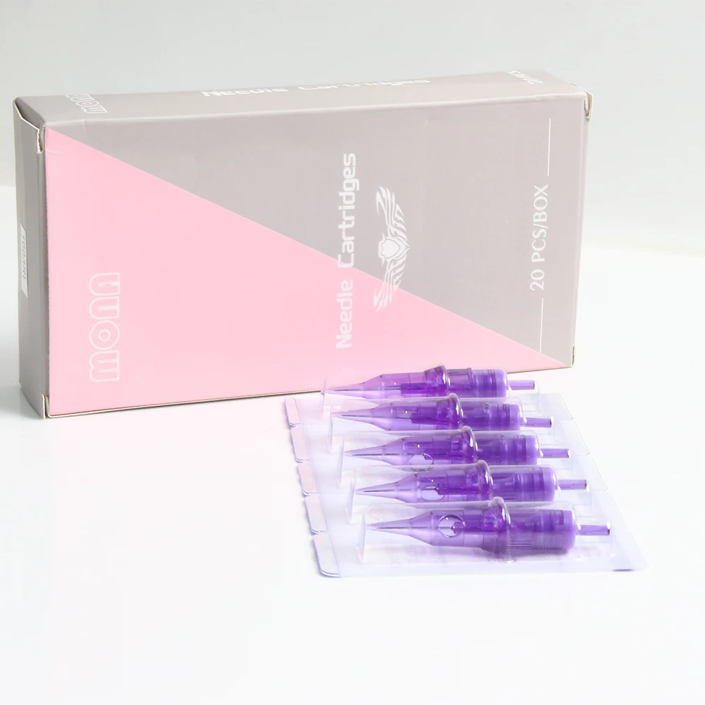 20pcs Purple Professional Disposable Tattoo Cartridges Needle Semi-Permanent Eyebrow Lip Makeup Needles For Tattoo Machine Pen