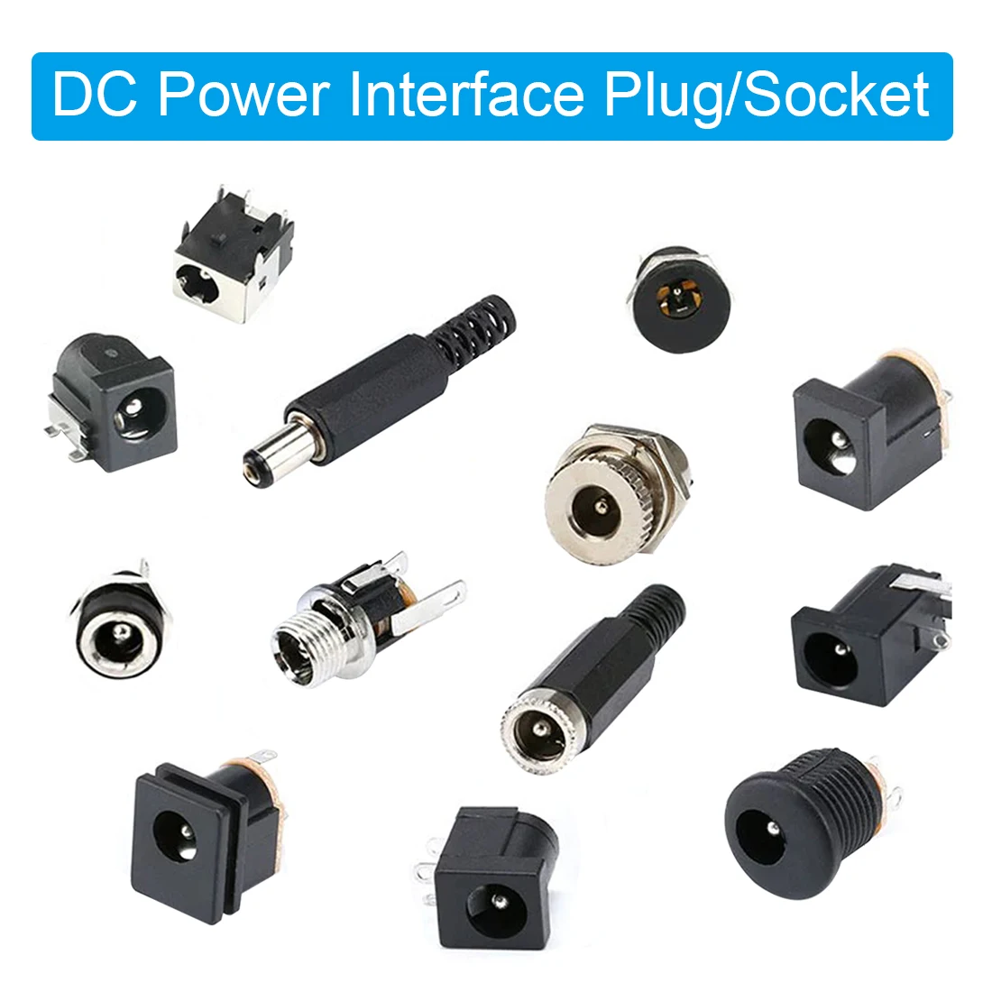 DC-005/012/022B/025M/044/050/099 DC Power Plug Socket 5.5-2.1/2.5 DC Plug DC Socket DC Power Socket Panel