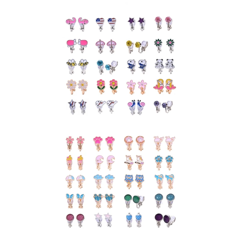 

MXME 20Pairs Sensitive Ears Non Pierced Earring Earrings for Teen Girl Women