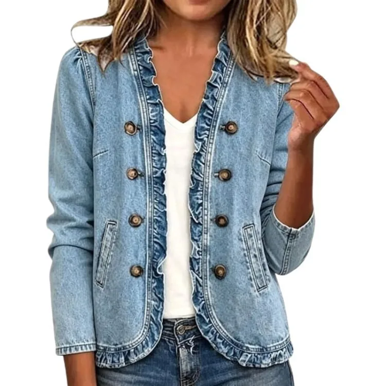 Casual Long Sleeve Jacket Loose Simple Commuter Style with Notched Collar Pullover Loose Fit Pocket Regular Length for Women
