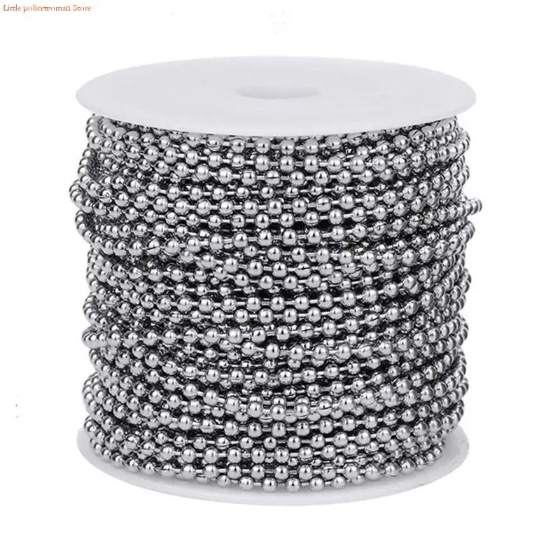 F92D Stainless Steel Ball Chains Pull Chain Bead with 20 PCS Matching Connectors