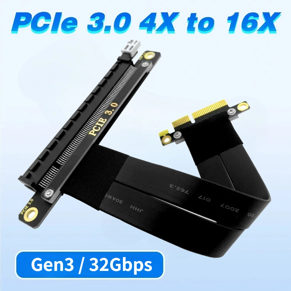 Cable de extensión PCI-E 4X a 16X, adaptador de extensión PCI Express PCIe X4 a X16, cable de 0.05m - 1m, montaje recto de GPU de 180 grados