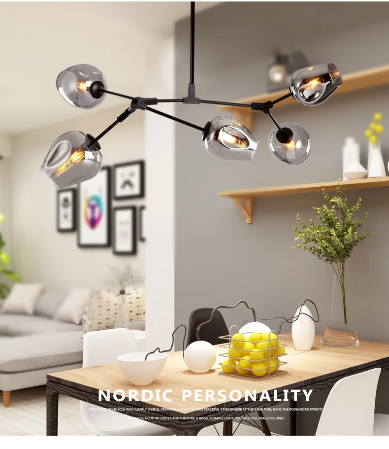 Nordic Modern Minimalist Molecular Chandelier for Living Room Bar Bedroom Hallway Restaurant Post‑Modern Elegant Pendant Light