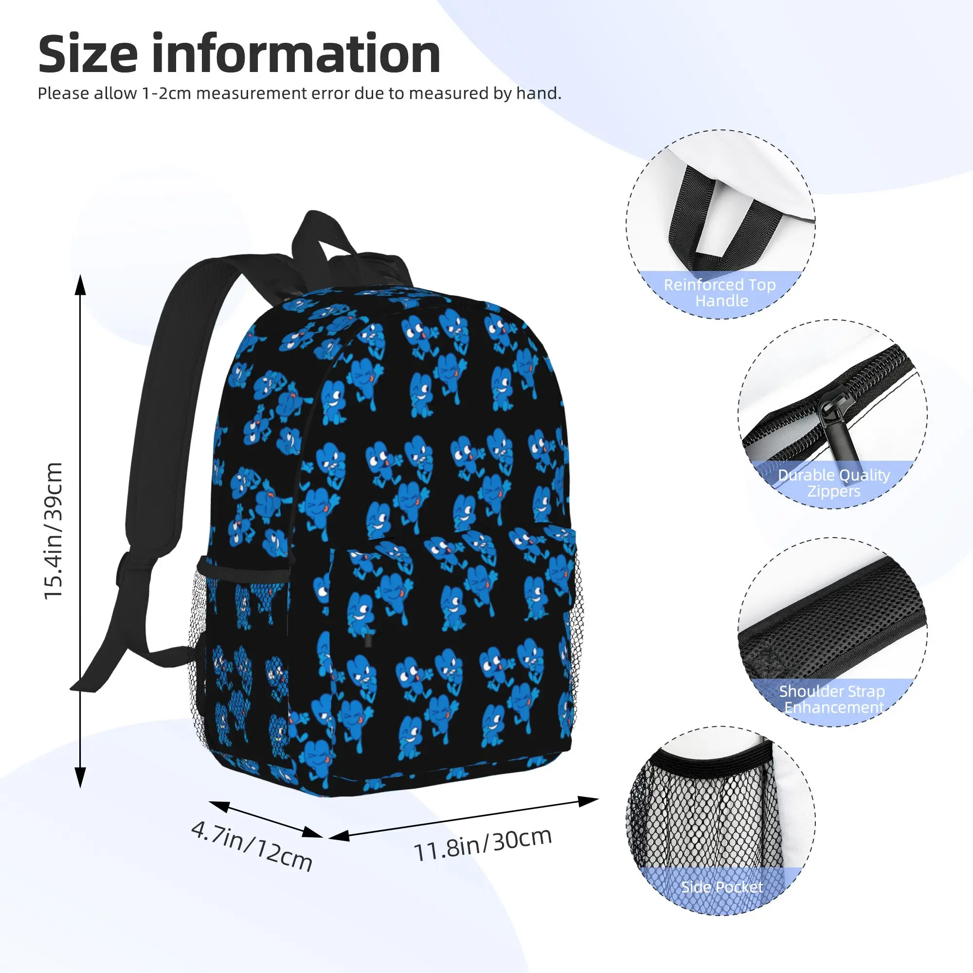 BFDI Four BFB Backpack Hot Sale Daypack Large Capacity Boys Girls BookBag Shoulder Bags for Men Women School Bag