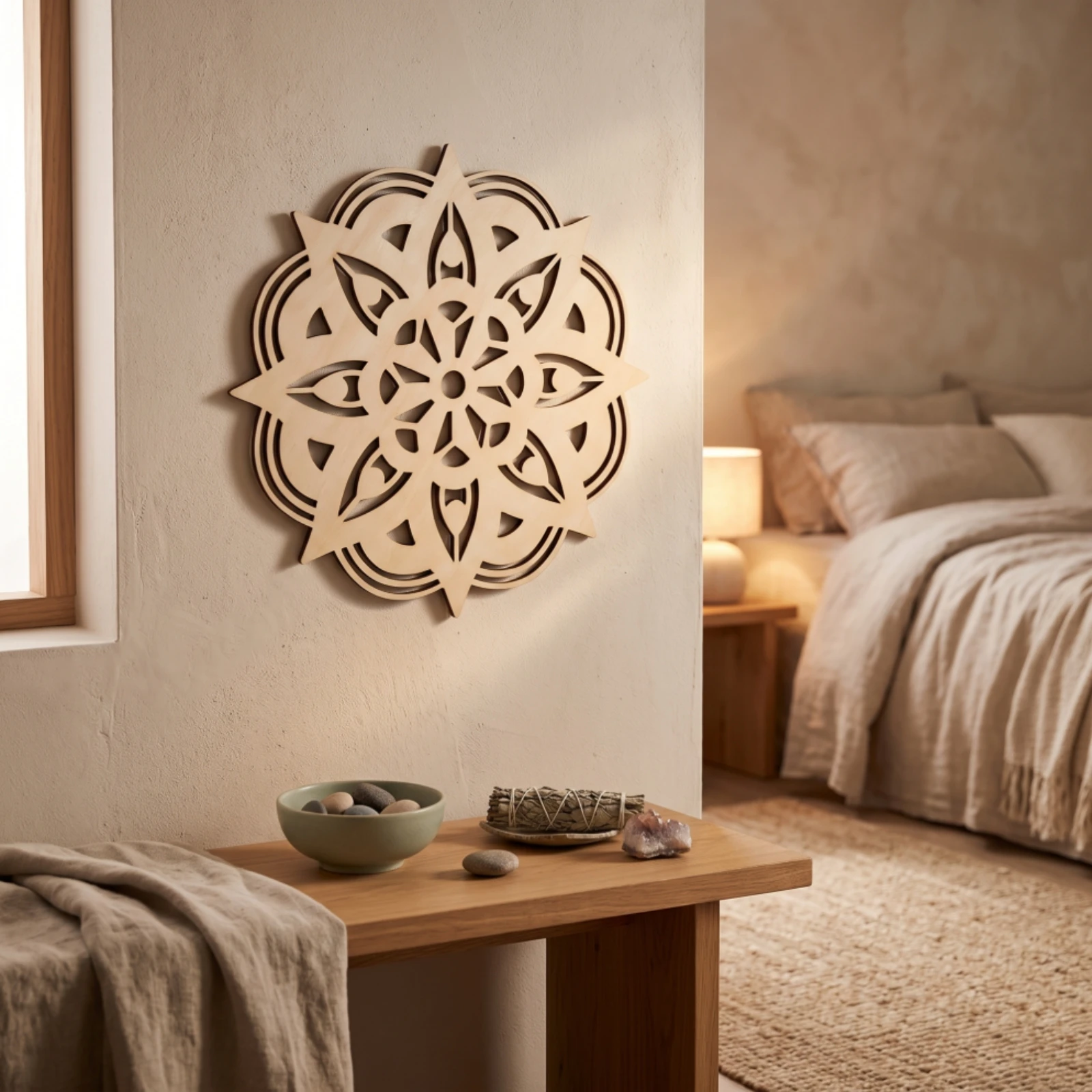 Mandala Wall Decor Floral Mandala Wall Art Multi-Layer Spiritual for Mindfulness Room, Bedroom