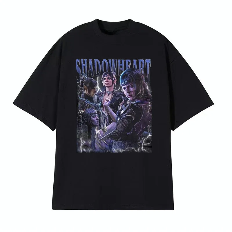 Men's Clothing Fashion Gothic Tshirts Male Cotton Oversized T-shirt Streetwear Shadowheart Baldurs Gate 3 Vintage funny harajuku