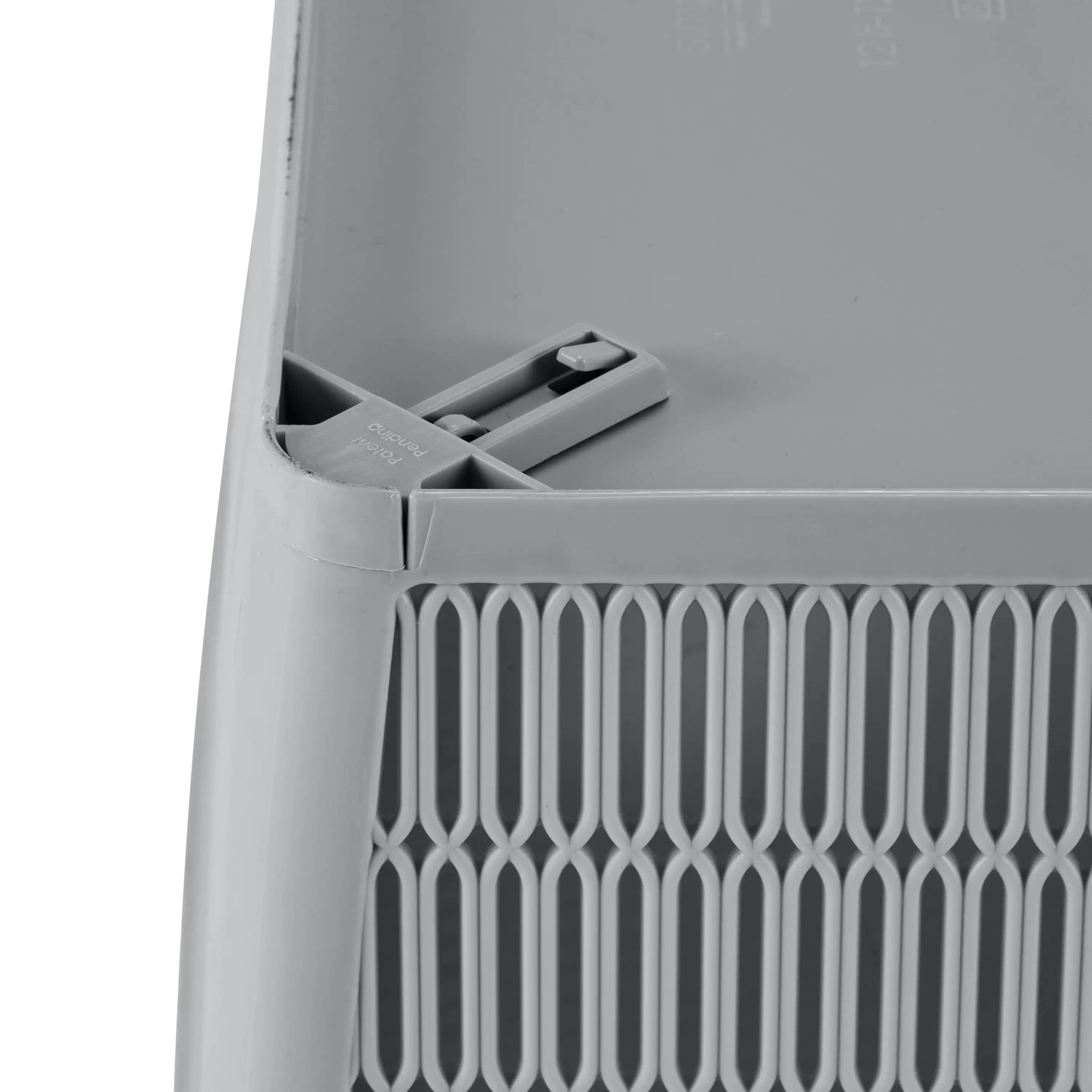 4er-Pack Slide 2 Stack It Shallow Plastic Storage Basket Tote in Grau