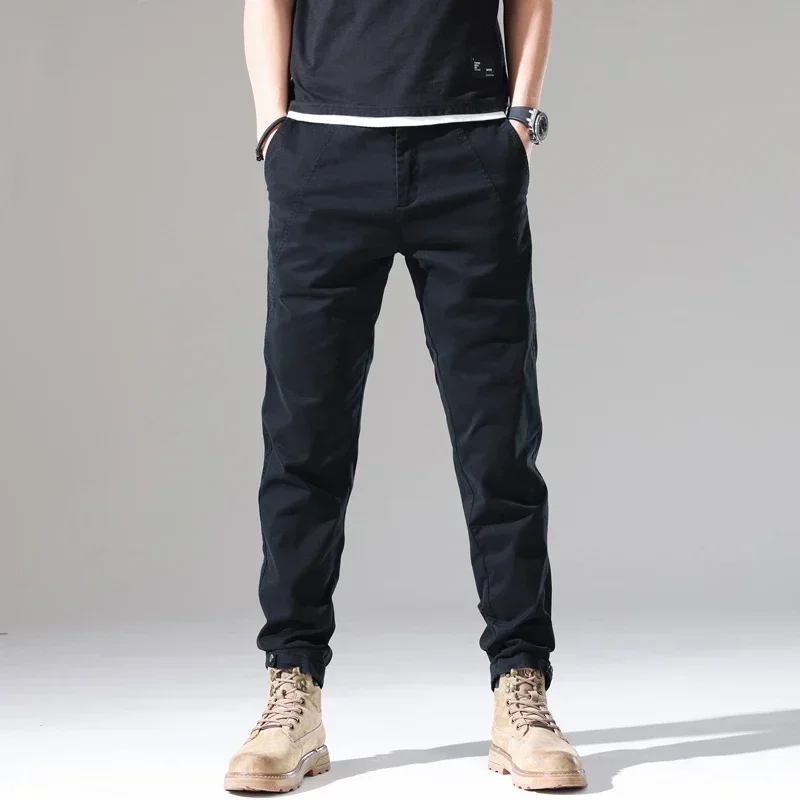 Men Casual Pants Slim Fit Stretch Spring And Autumn New Arrivals Fashion Button Desinger Men\'s Clothing Streetwear Male Trousers