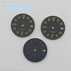 28.5mm NH34 Watch Dial Gold / Blue / Rose Black Nail SUB Surface No Luminous Watch Faces Watch Accessory for NH34/NH35 Movement