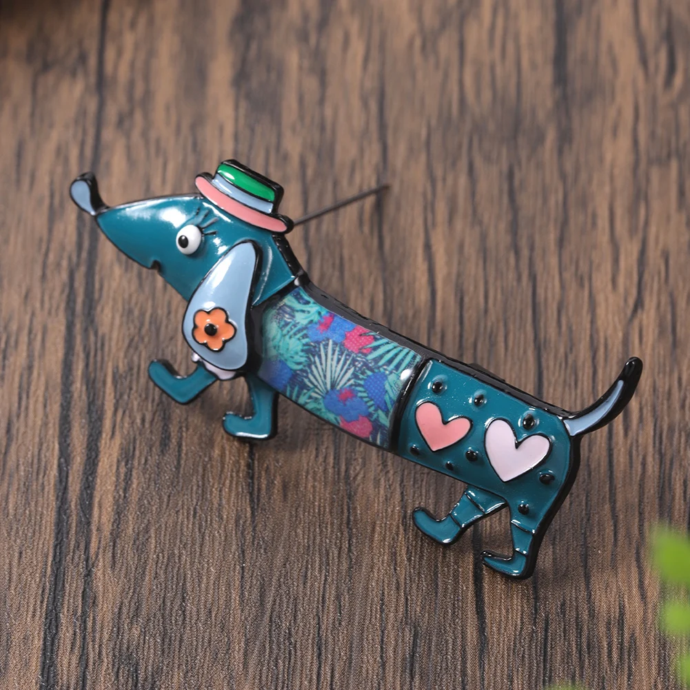 MeiceM Brooch Zinc Alloy Animal Series Color Dog Delicate Light Luxury High-Grade Design Brooch For Women Accessories