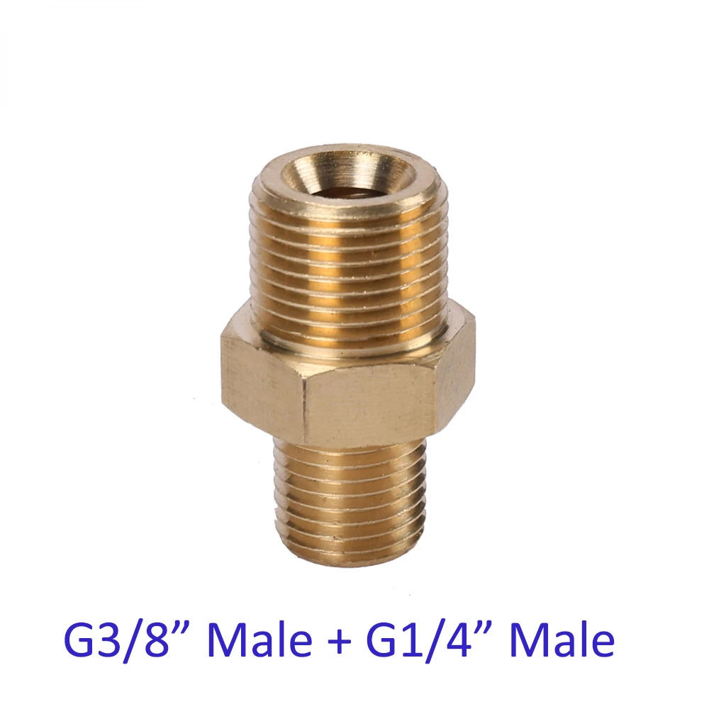 High Pressure Washer Car Washer Brass Connector Adapter  G1/4 Male + G3/8 Male