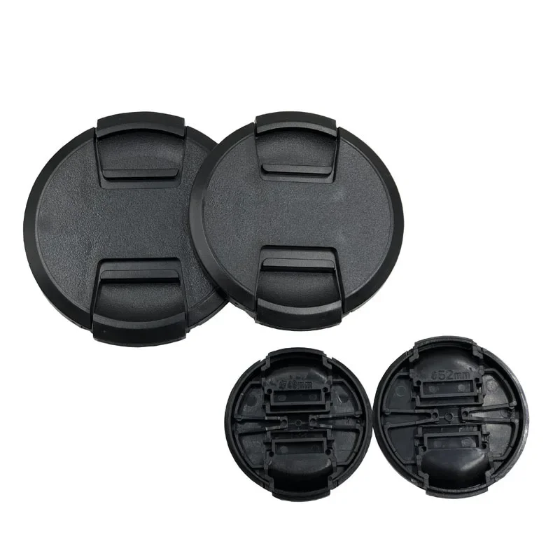 Camcorder Photography Accessories Camera Lens Cap Cover 40 52 55 58 62 67 72 77 82mm Snap On Center Pinch Fit For All DSLR