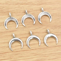 30pcs 20x17mm Charms Antique Silver Plated Moon Chrams Metal Alloy Pendant DIY Jewelry Making Finding Accessories