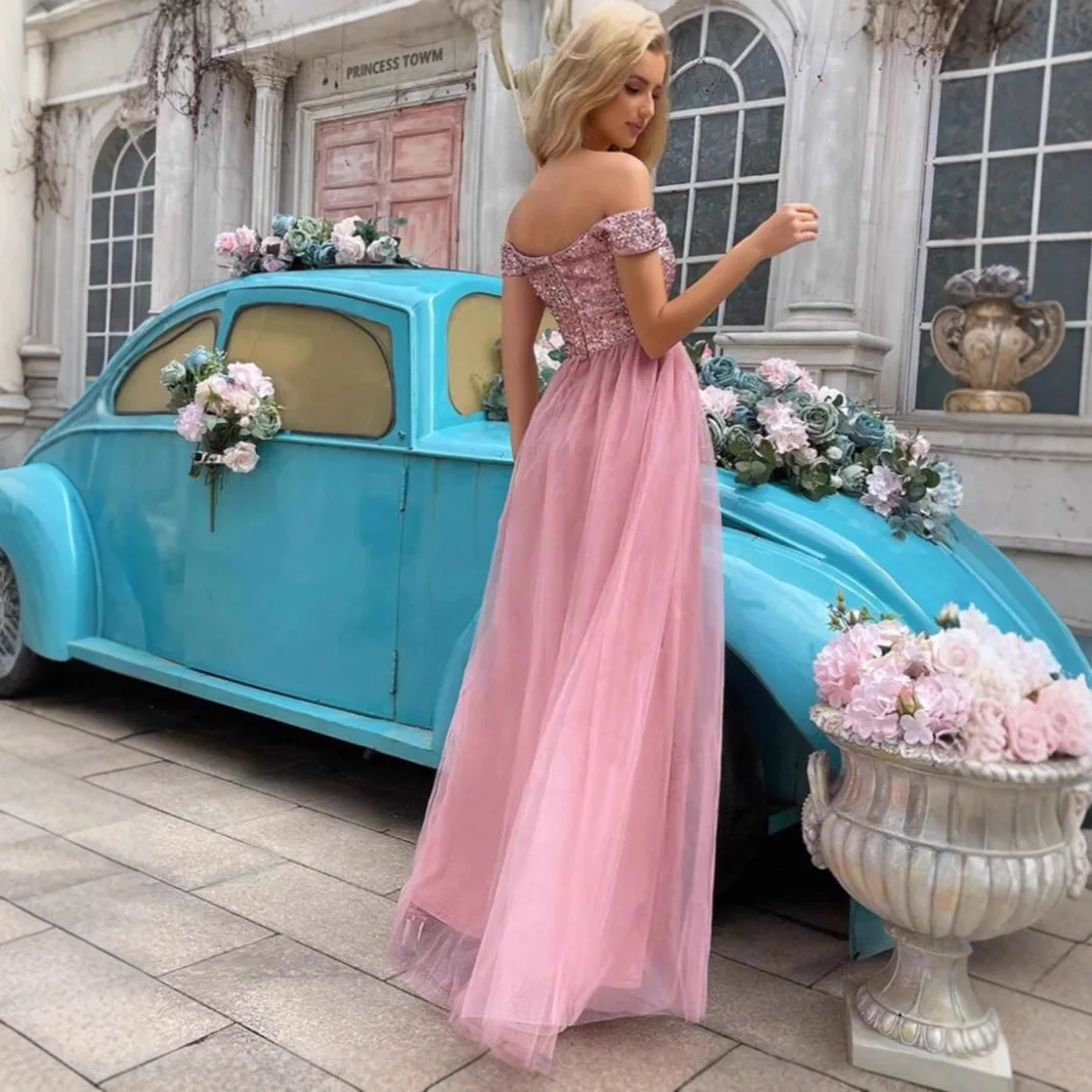 2025, ärmelloses, fließendes Abend- und Bankettkleid mit geteilten Pailletten, transparentes Abendkleid