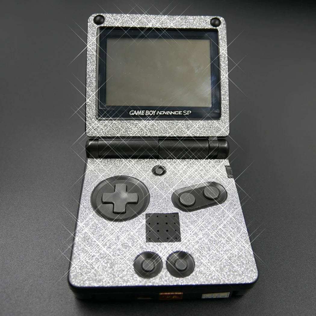 Protector de vinilo brillante para Nintendo GameBoy Advance GBA SP, pegatinas de piel, plata brillante, brillo