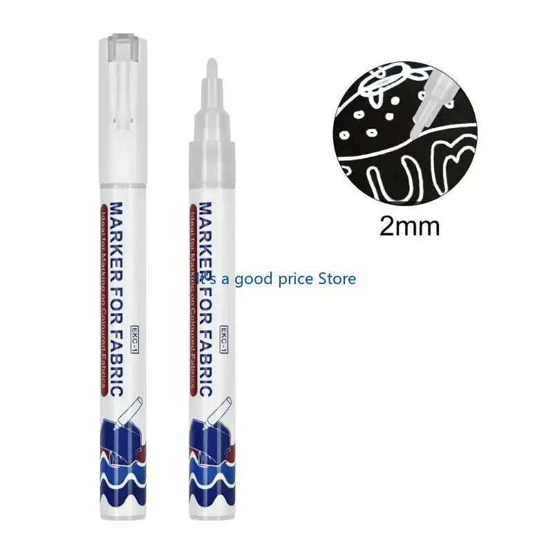 White Permanent Fabric Marker For Tshirt Bag Shoe Hat Water Resistant Fabric Pen for Drawing on Leather Canvas Jeans