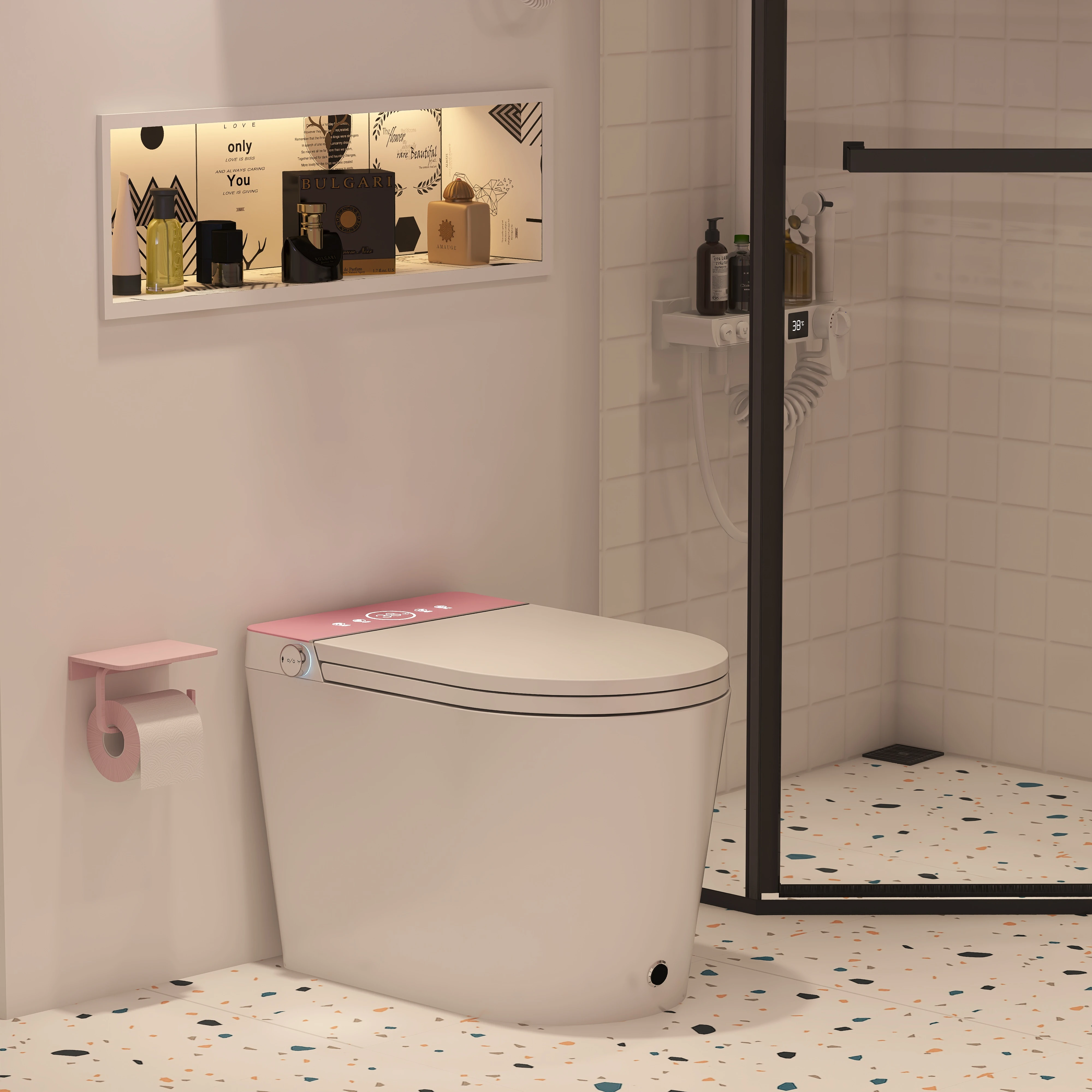 Fully Automatic Smart Toilet Seat Heating Women's Buttocks Washing Feature Tropical Sterilization Floor Mounted Household