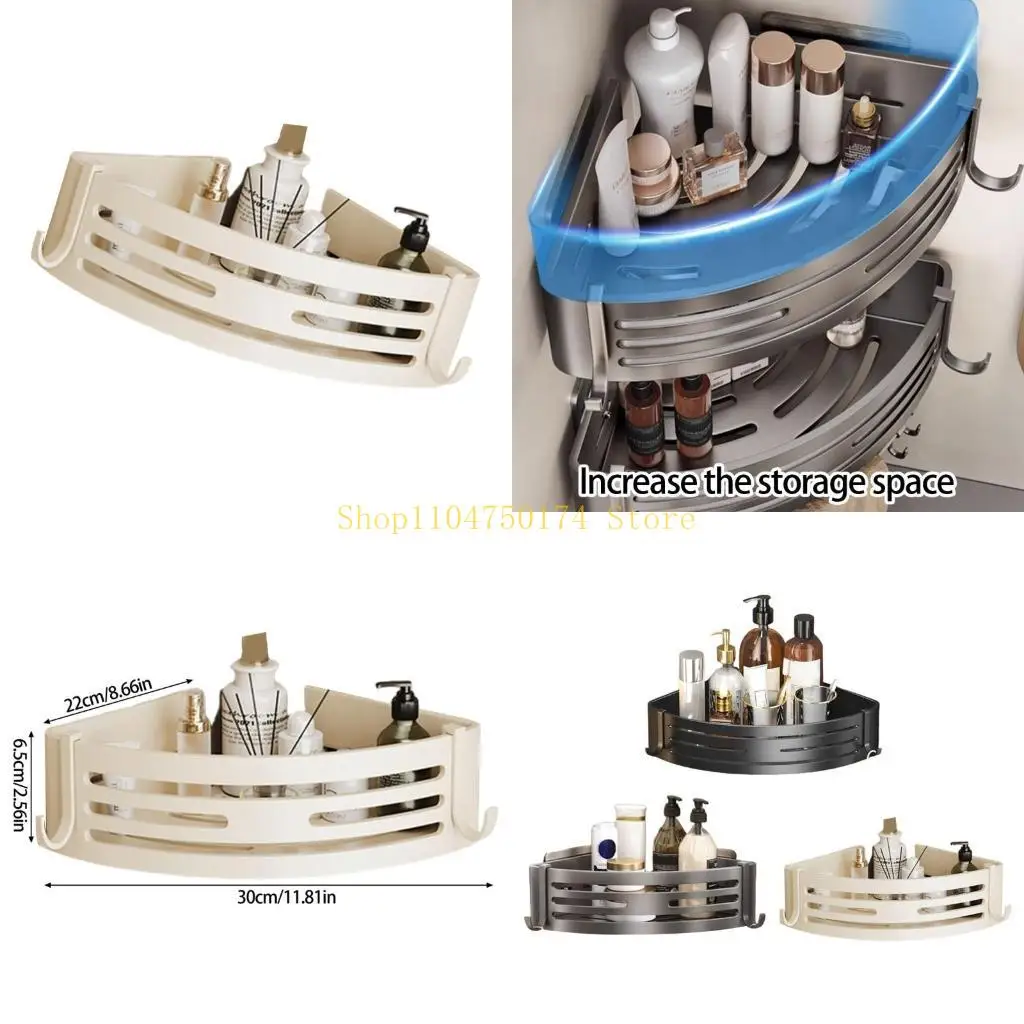 Shower Corner Shelf Storage Tray with Suction Cups Wall Mounted Shower Organizers Removable Toilet Corner Wall Shelf Top Sale