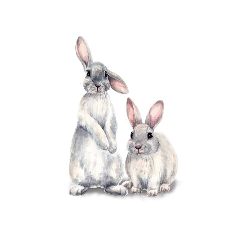 Cute Grey Rabbit Self-adhesive Wall Stickers for Living Room Kids Baby Bedroom Decor Removable Decals Home Decor Art PVC Posters