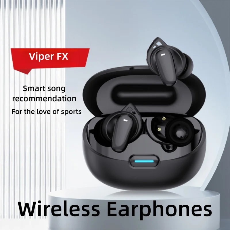 

Bluetooth Earphones Dual-Mic Noise-Cancelling ENC Wireless In-Ear Ergonomic Low Latency Long Battery Life For Sports and Gaming