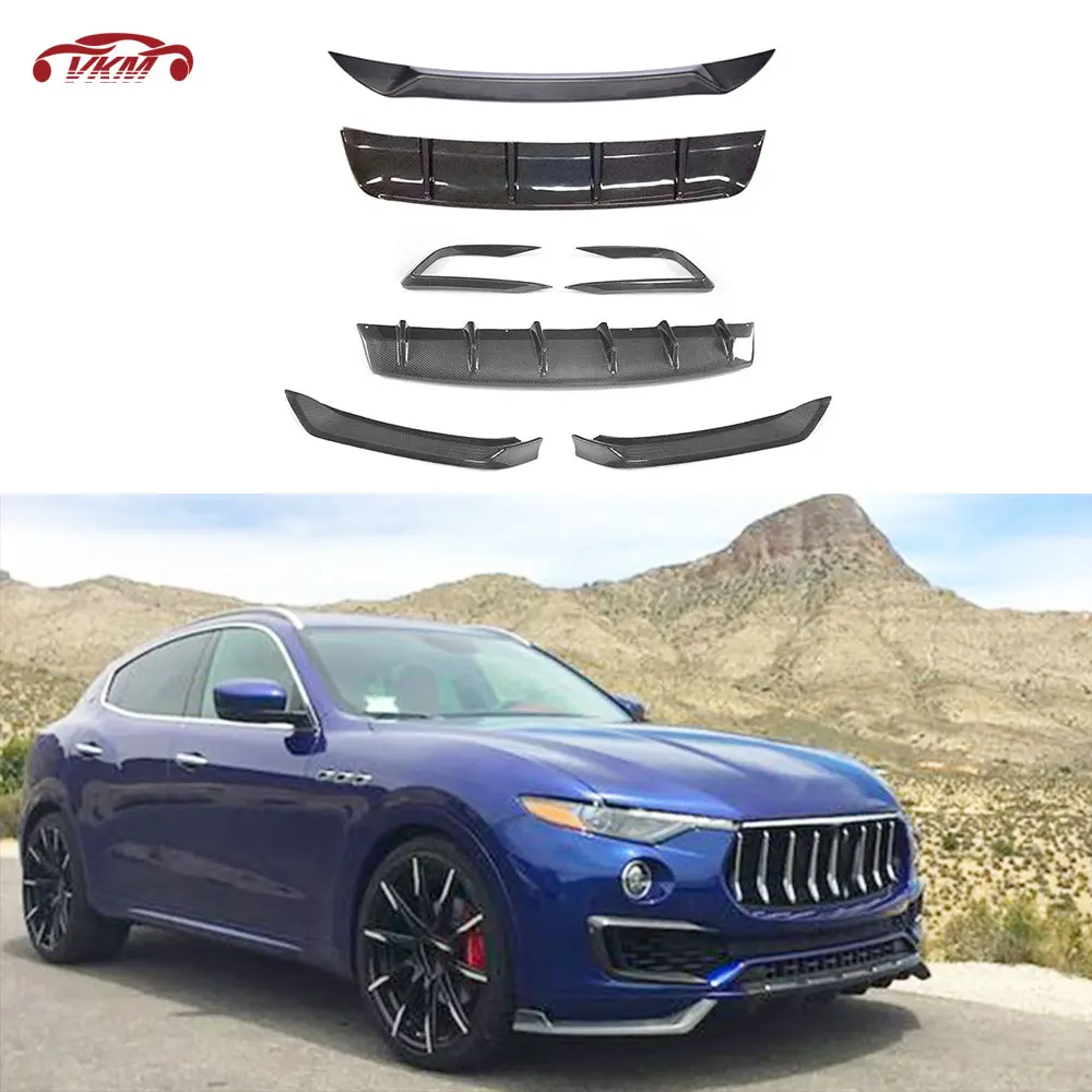 

Carbon Fiber Front Bumper Lip Spoiler Splitters Mesh Covers Rear Diffuser Body Kits For Maserati Levante Sedan 4 Door 2016-2019