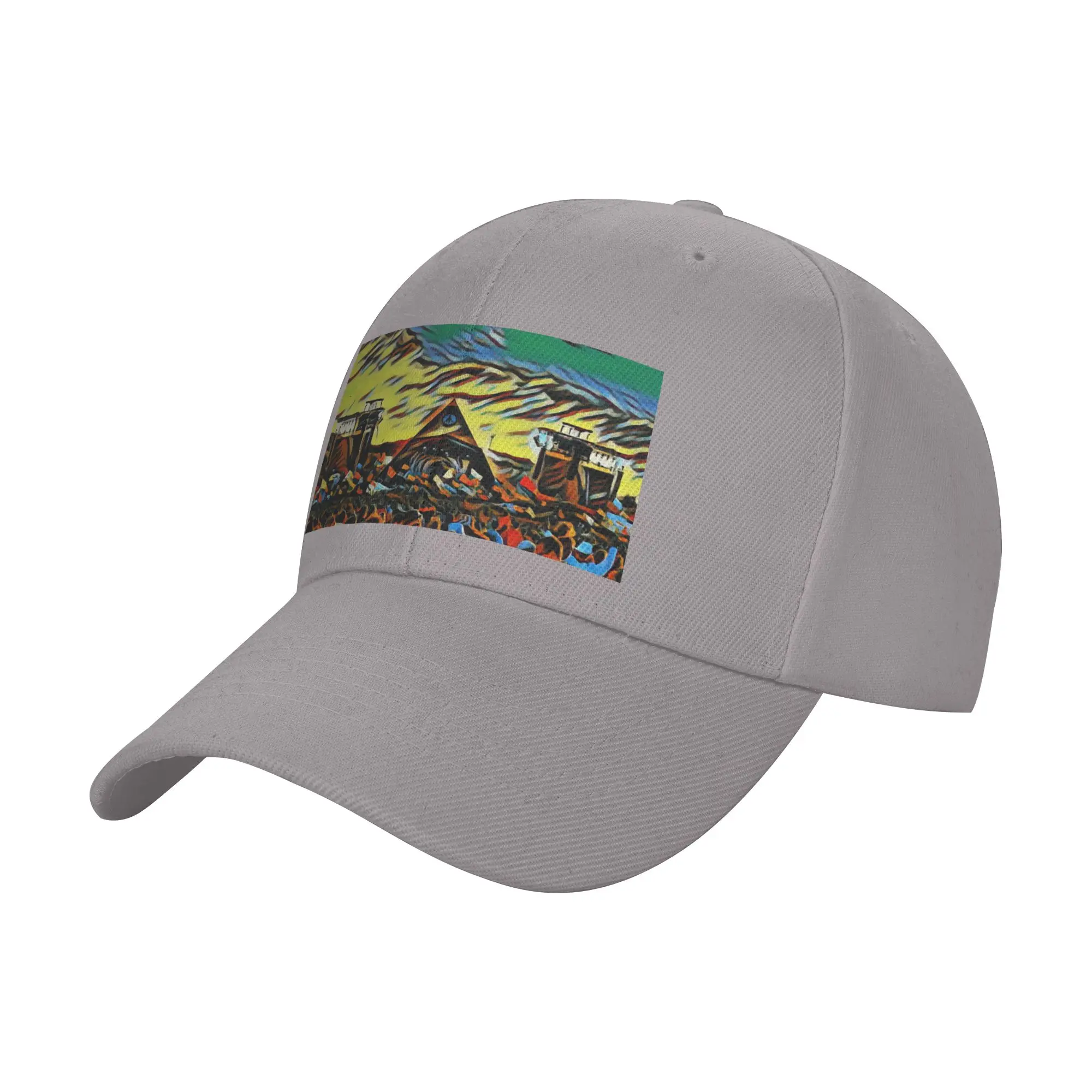 Glastonbury Festival Pyramid Stage Artwork Trendy Baseball Cap Backyard Leisure Portable Peaked Cap