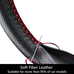 Car steering wheel cover Genuine Leather Hand stitching for Renault Megane 2 3 Duster Logan Clio 4 3 Laguna 2 Sandero Scenic