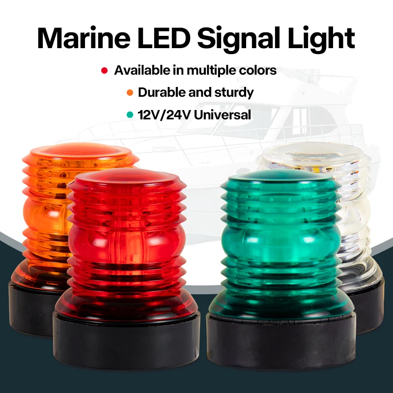 12V Marine LED Anchor Light Waterproof 360 Degree All Round Boat Navigation Signal Lamp for Yacht Sailing Fishing