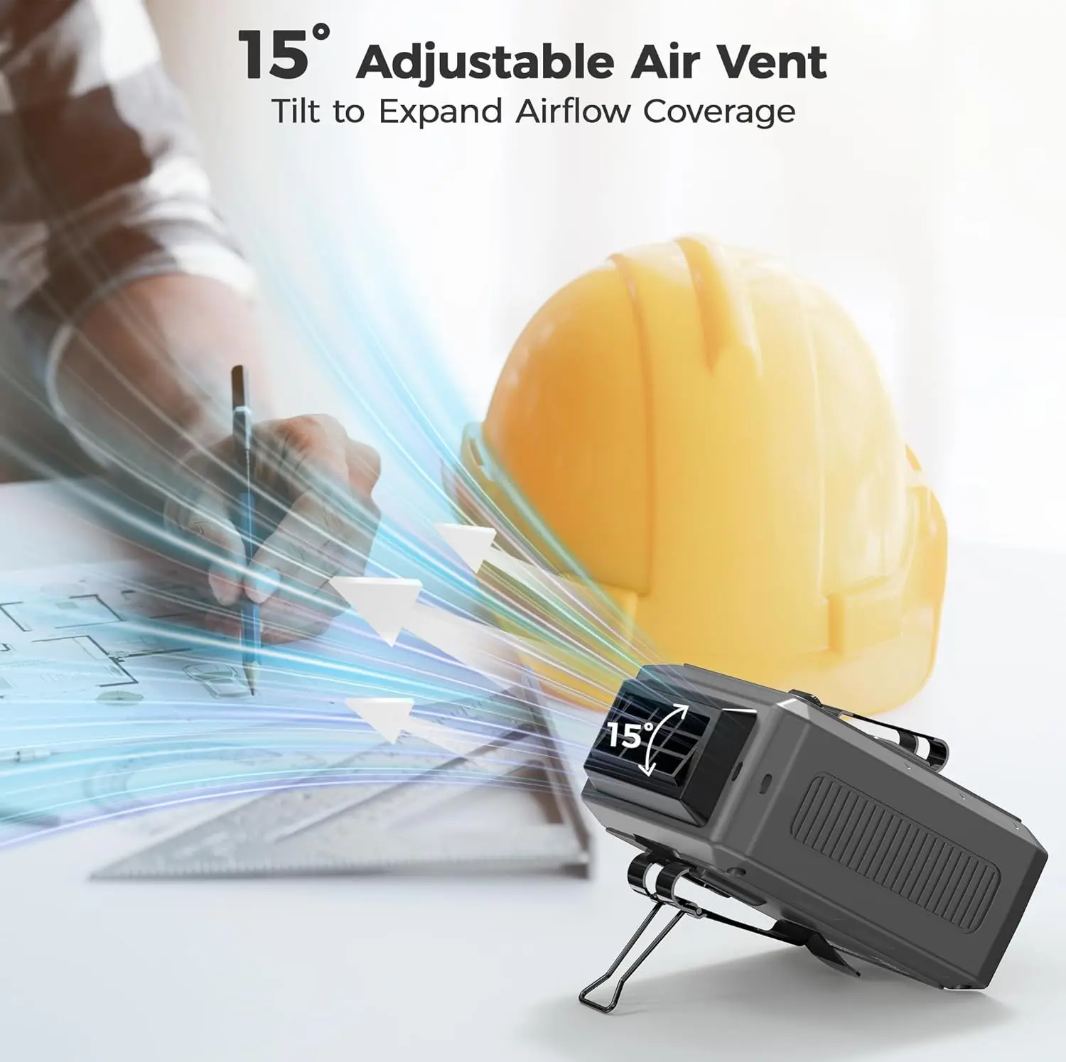 2026 Waist-Mounted 2-in-1 USB Rechargeable Fan, Cooling & Lighting, 5 Adjustable Speeds, Quiet Fast Cooling, Lanyard Design for image 5