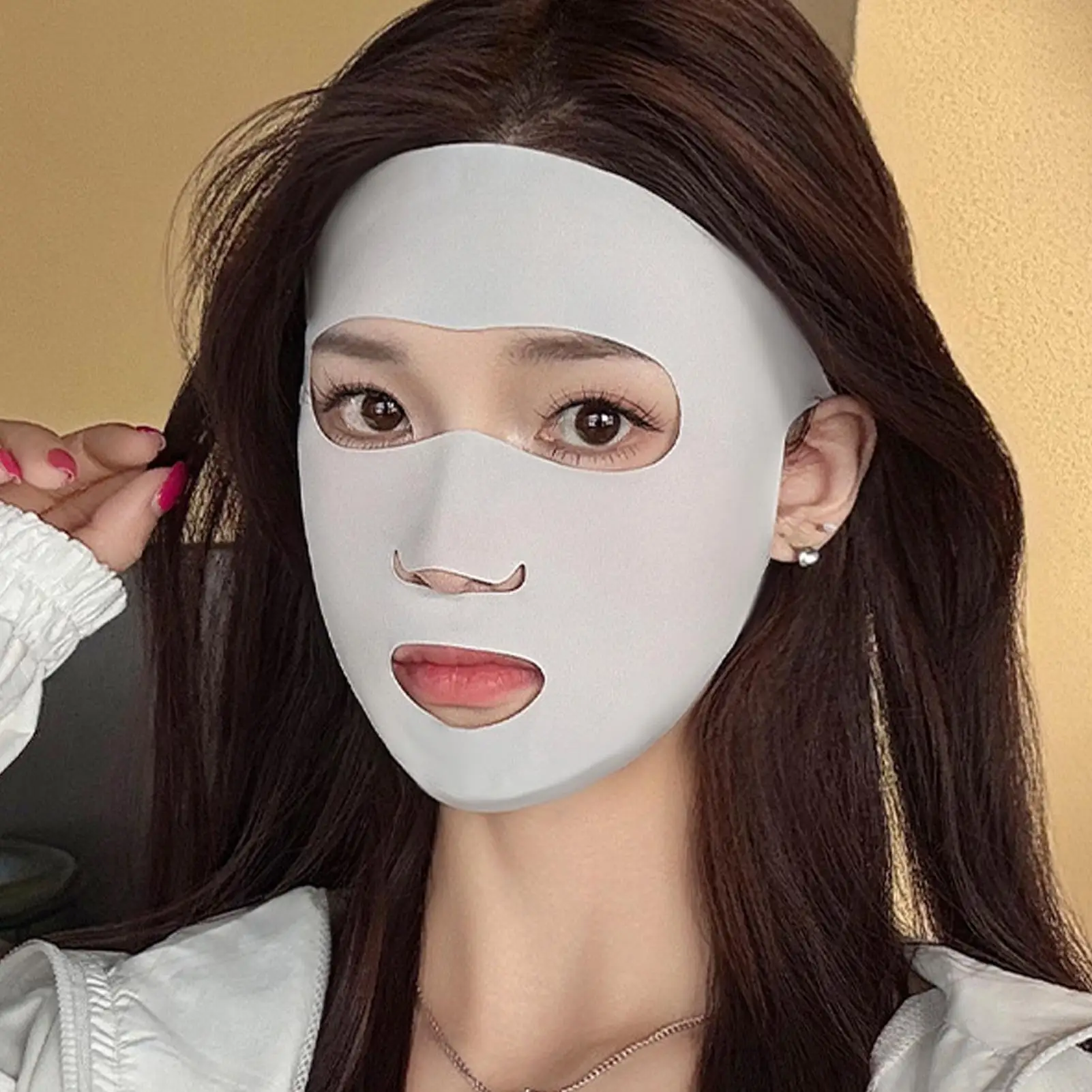 Breathable Ice Silk Mask Washable Dustproof Sunscreen Mask Anti-UV Riding Face Mask Protect Full Face Mask Sun Protection
