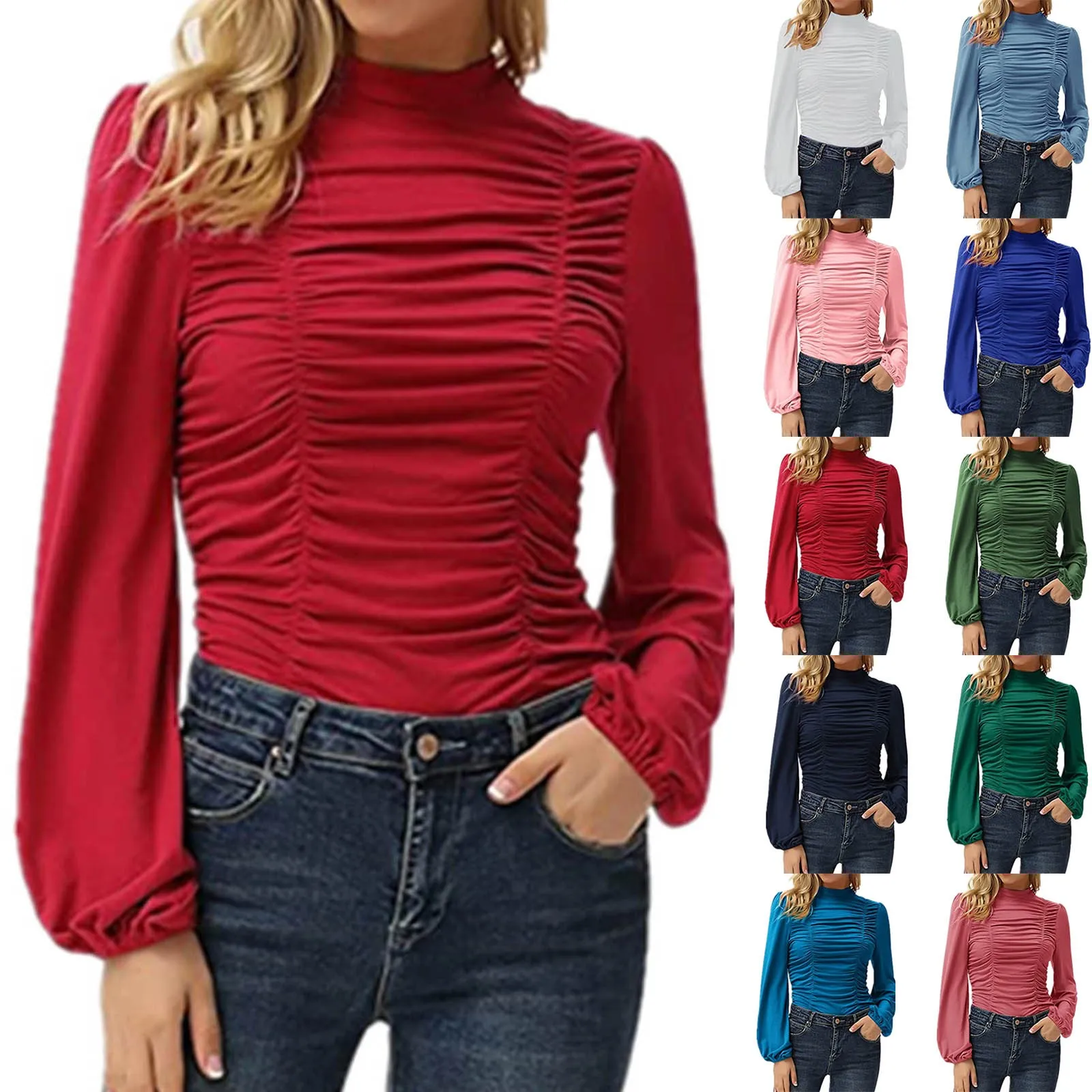 Long Sleeve Folded Tee Women Soft Crop Top Y2k Summer Slim Fit Pullovers Solid O Neck T-Shirts Streetwear Female Basic Top