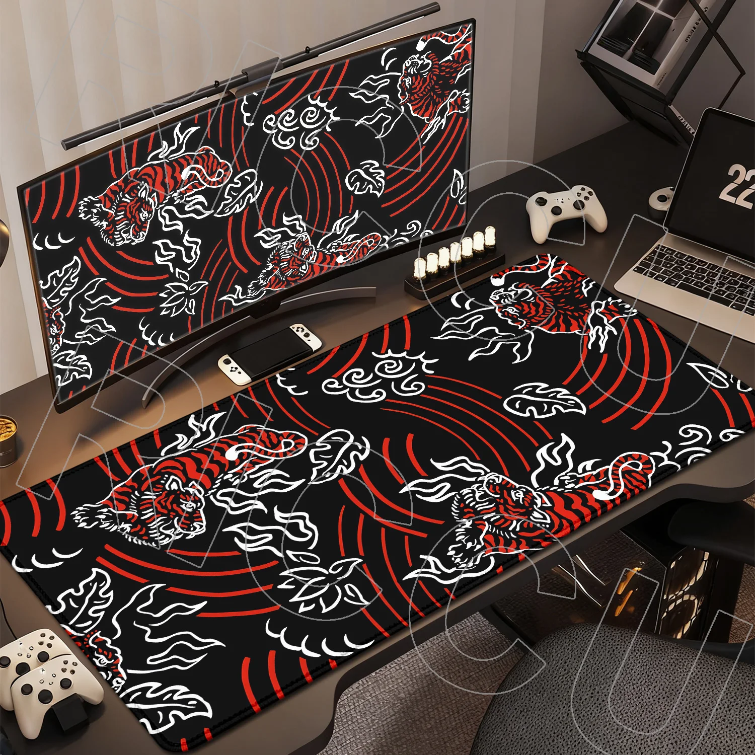 

HD Printing XXL Japanese style Tiger Mouse Pad Gamer Large Home 90x40cm Mousepad Carpet Natural Rubber Laptop Desktop Mouse Pads