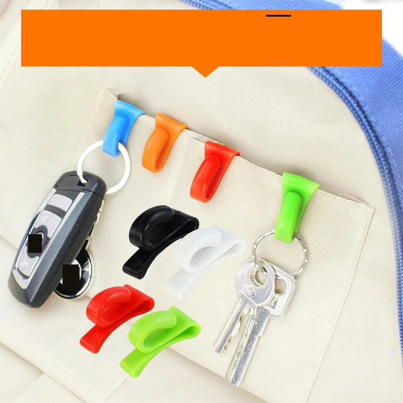 2 PCS colorful mini built-in bag clip to prevent lost key hook rack store clip  used in a variety of types of bag Inner Hook