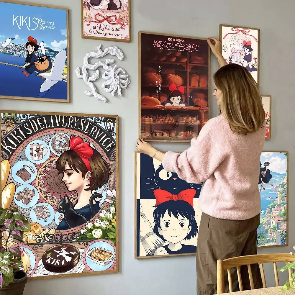 كارتون K-KiKi D-DeliveryS خدمة ورق أبيض ملصق ورق مقاوم للماء ملصق مقهى بار لوحة جدارية فنية جمالية #1