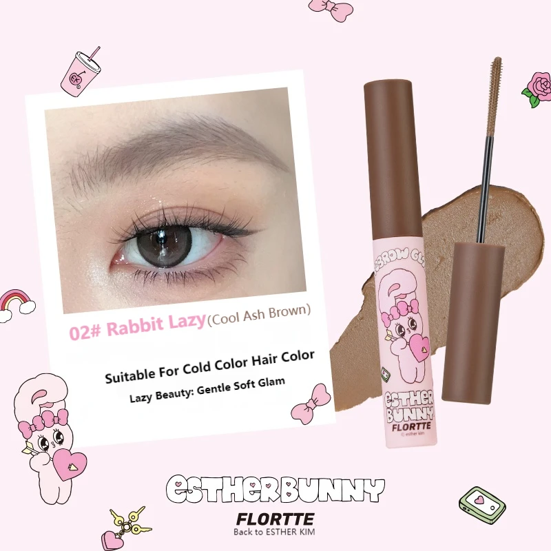 Flortte Esther Konijntje Wenkbrauw Tint Wenkbrauw Tinting Crème Langdurige Waterdichte Beginner Make-Up Cosmetica