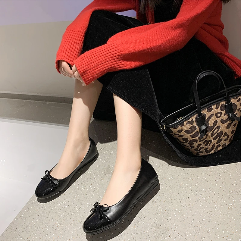 Spring and Autumn Elegant Round Head Sexy Bow Low Heel Casual Shoes Fashionable and Bestselling New Comfortable Women's Shoes