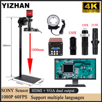 YIZHAN 13MP Digital Microscope 60FPS/1080P/HDMI/VGA Industrial Microscope Camera,Welding Microscope for Electronic Maintenance