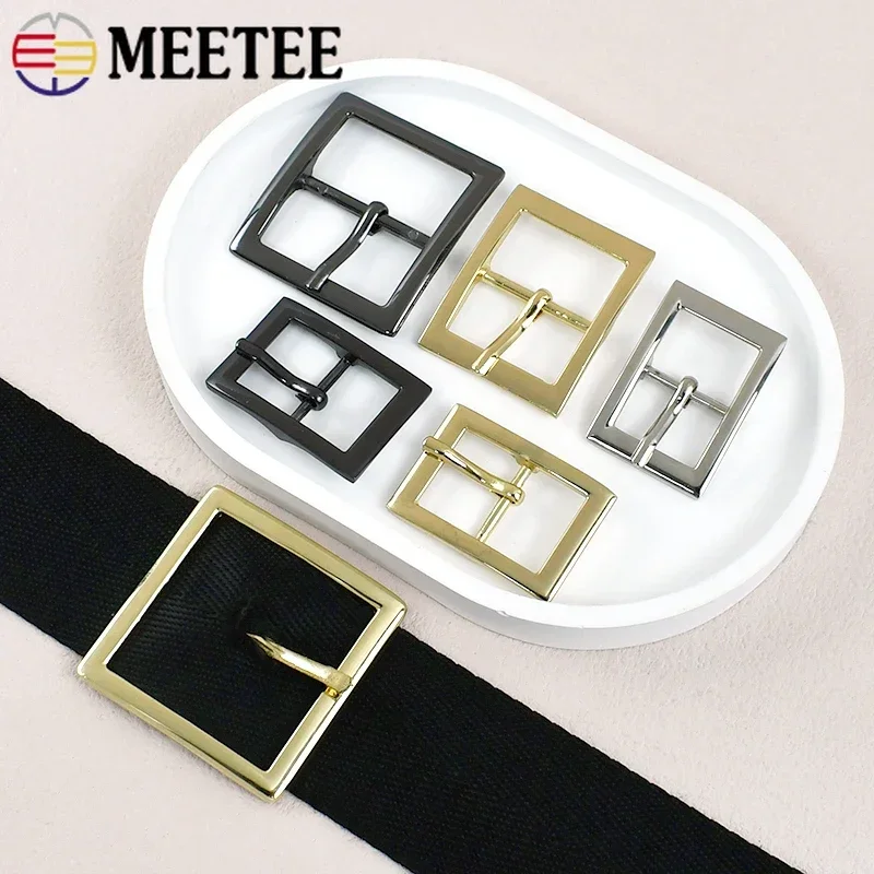 5/10Pcs Meetee 16-38mm Metal Pin Buckles Bag Strap Belt Buckle Shoes HandBag Adjust Clasp Hook Leather Craft Hardware Accessory