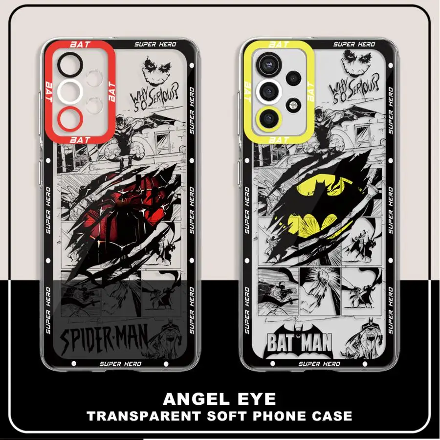 B-Batman Spider phone Case for Samsung A02 A03s A03 Core A04e A05s A06 A10s A20s A21s A30 A31 A50s A51 A71 4G A72 4G 5G A73 5G