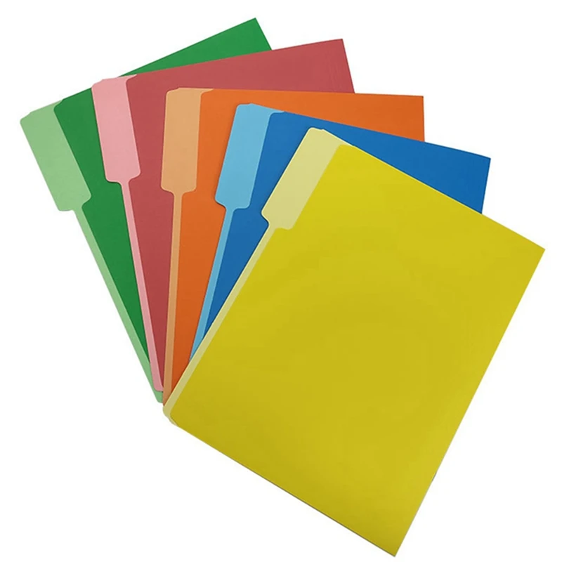 

Manila Color Five-Color Single-Page Folder Paper Storage Folder Single-Piece Folder