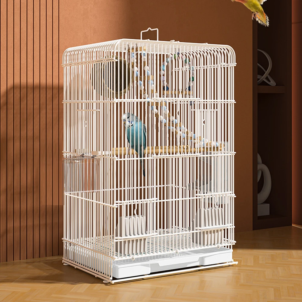

Household Bird Cage Impact Resist Portable Parrot Cage Removable Tray Bird Breeding Cage for Indoor Outdoor Home Bird Feeding
