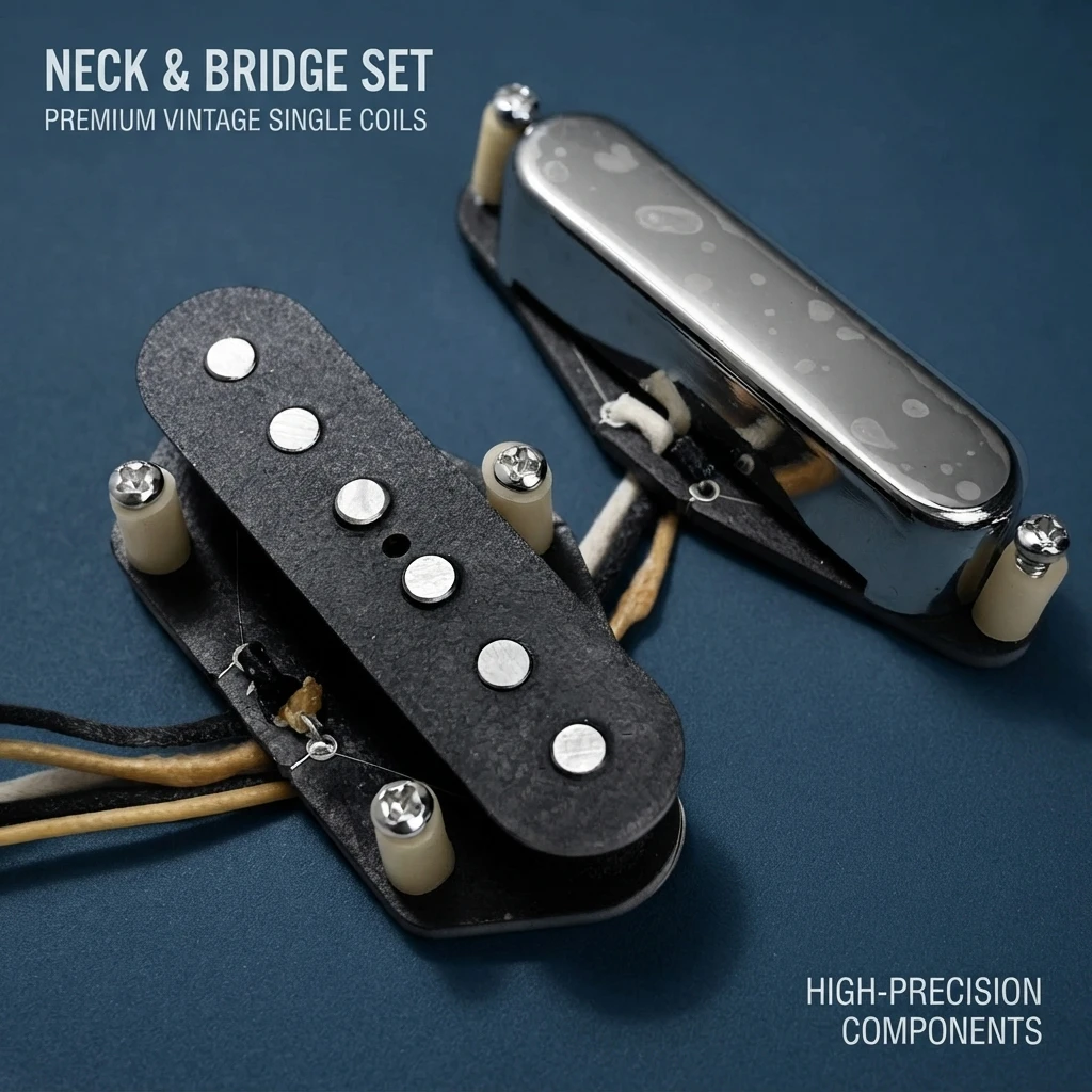 Cloth Wire Staggered Pole Bridge Pickup, Alnico 5, Vintage Texas Tone, Mounting Hardware for TL Style Electric Guitar Part