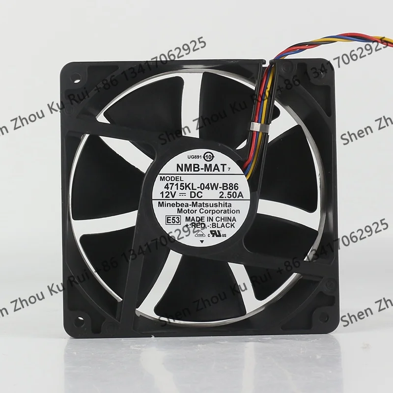 12CM New NMB DC12V 2.50A AC EC 12038 High air volume violent server four-wire 120X120X38MM 4715KL-04W-B86 cooling fan