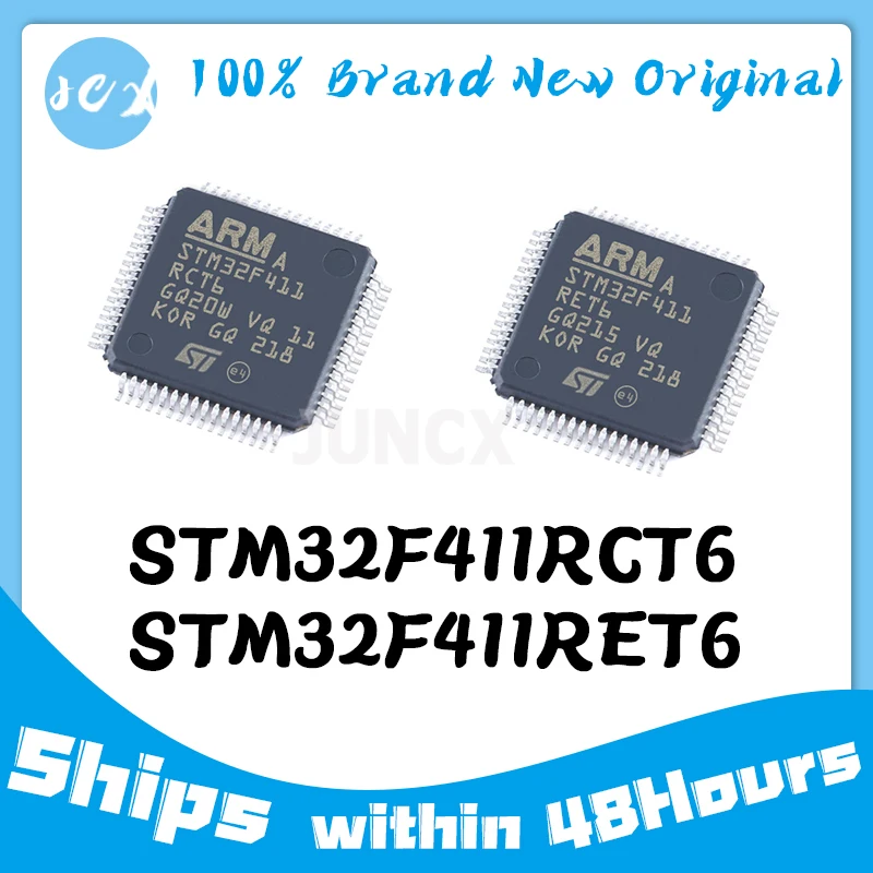 100% New STM32F411RCT6 STM32F411RET6 STM32F411 MCU IC Chip  LQFP-64