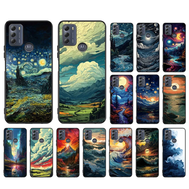 Moon Wave Cloud Mountain Sceneary Case For Moto Edge 50 40 Pro Edge 40 30 Ultra Neo Fusion G Power G Stylus G Play E32 E20 E40