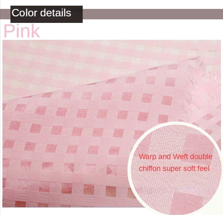 Organza Fabric Plaid Chiffon Hollow-out  By The Meter for Clothes Skirts Sewing Thin Textile Summer Transparent Soft Plain Black