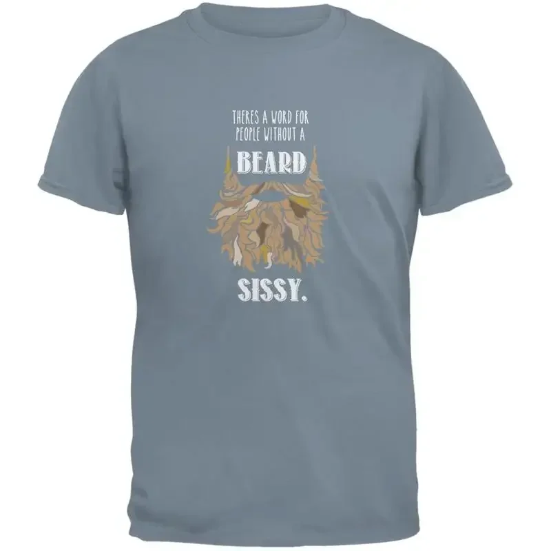 Beard Sissy T Shirt Stone Blue Adult