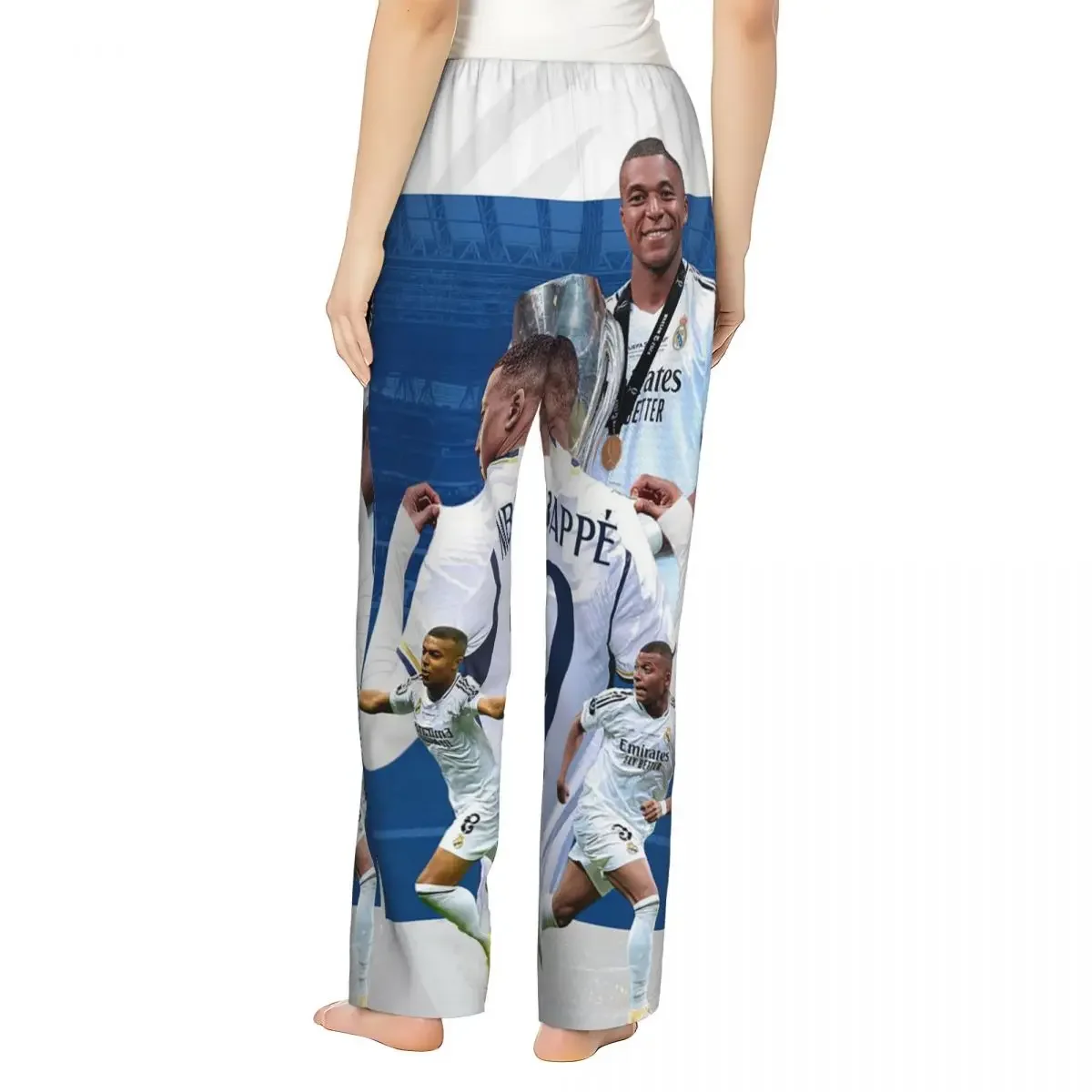 Custom Football KM Mbappe Soccer Women Pajama Pants Lounge Sleep Sleepwear Bottoms with Pockets